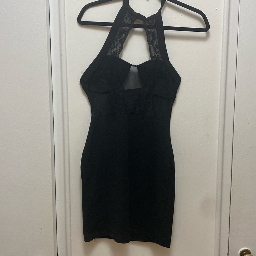 Black mini dress